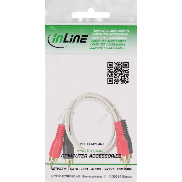 EAN 4043718163878 - InLine 89933V cable de audio 1 m 2 x RCA Blanco imagen 2