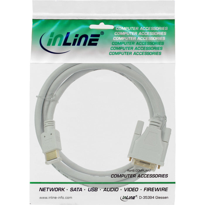 EAN 4043718157457 - InLine 17665U adaptador de cable de vídeo 5 m DVI-D HDMI Blanco imagen 2