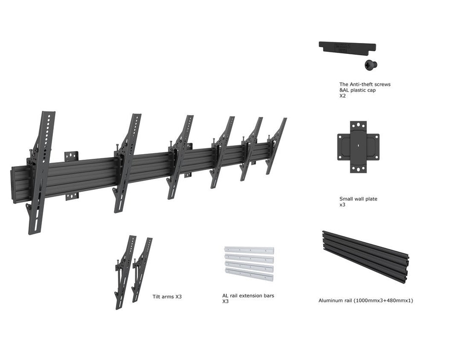 EAN 7350073734078 - Multibrackets 4078 soporte para pantalla de señalización 165,1 cm (65") Negro imagen 6