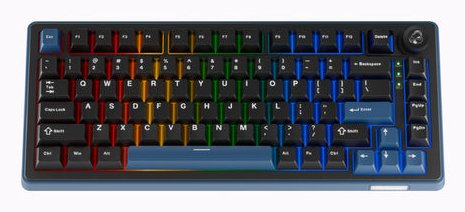 EAN 4711526379421 - Ducky DKOKM2583-KYPTCOH1 teclado Universal USB + RF Wireless + Bluetooth QWERTY Negro, Azul imagen 1