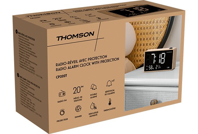 EAN 3499550389784 - Thomson CP202T despertador Reloj despertador digital Negro, Marrón imagen 7