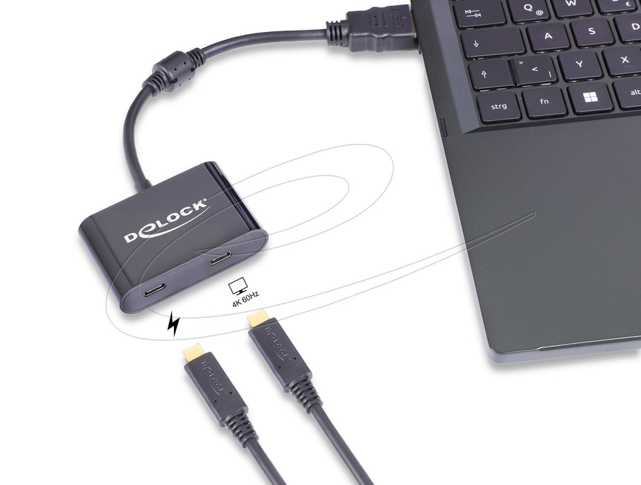 EAN 4043619630004 - DeLOCK 63000 adaptador de cable de vídeo 0,18 m USB Tipo C HDMI + USB Type-C Negro imagen 3