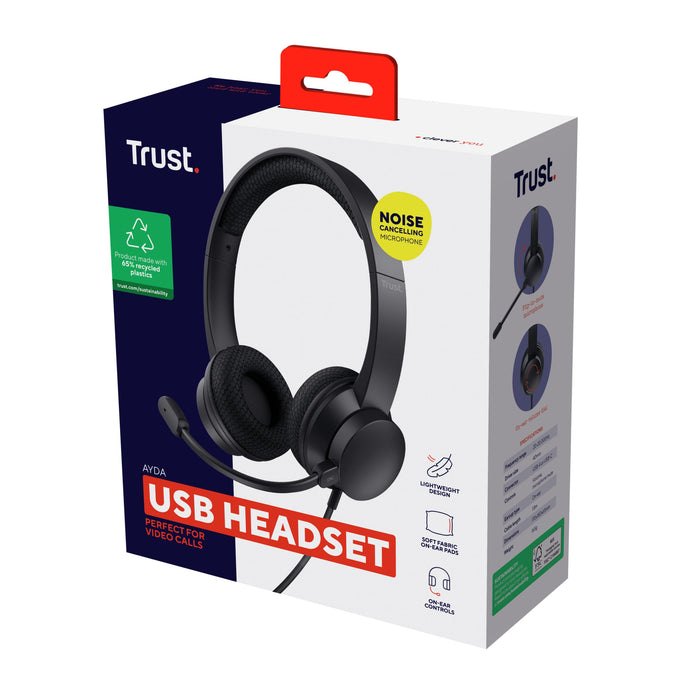EAN 8713439250893 - Trust Ayda Auriculares Alámbrico Diadema Llamadas/Música USB tipo A Negro imagen 6