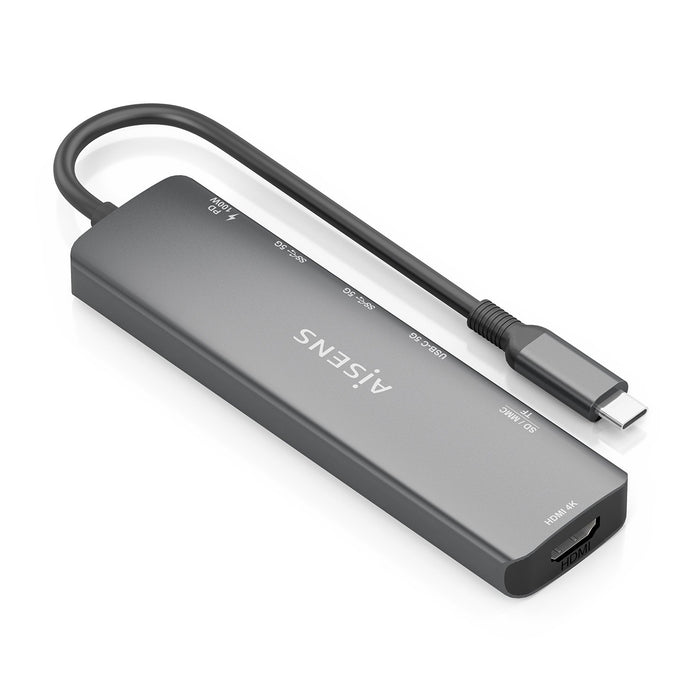 EAN 8435739903155 - AISENS ASUC-7P026-GR base para portátil y replicador de puertos Alámbrico USB 3.2 Gen 1 (3.1 Gen 1) Type- imagen 2