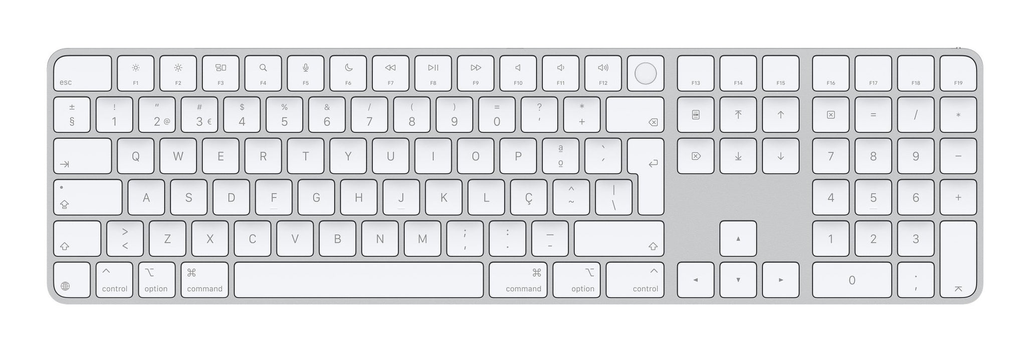 EAN 195949655005 - Apple Magic teclado Universal USB + Bluetooth QWERTY Portugués Blanco imagen 1