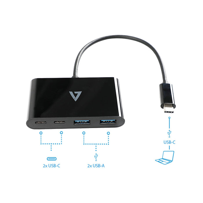 EAN 0662919121810 - V7 V7UC2A2CHUB-BLK hub de interfaz USB 3.2 Gen 1 (3.1 Gen 1) Type-C imagen 8