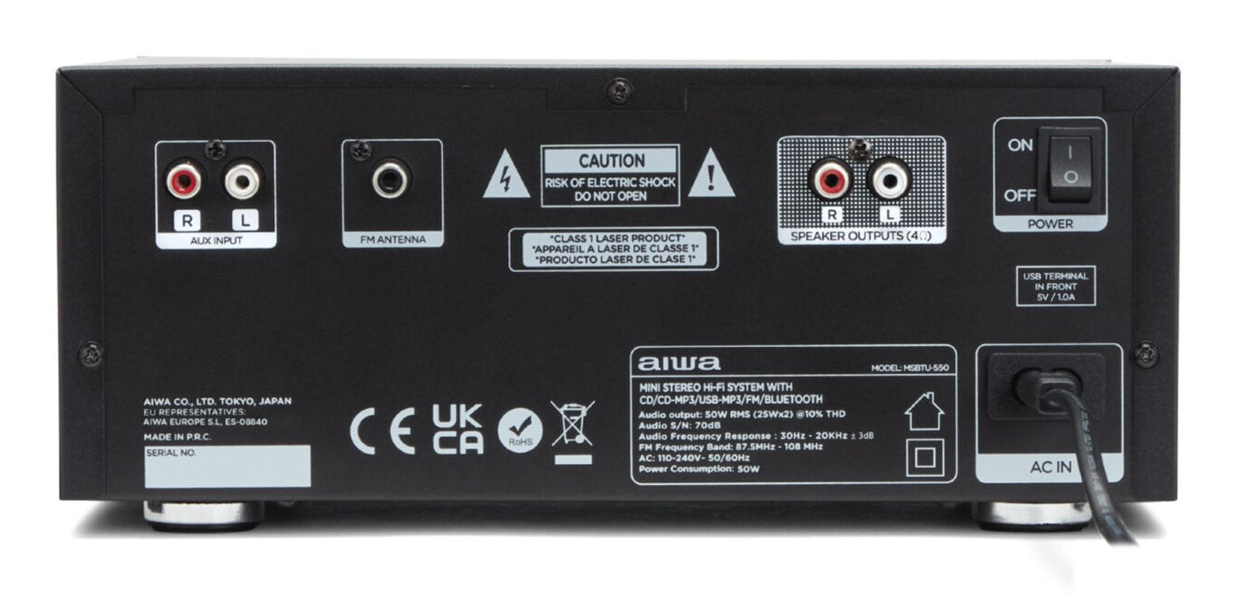 EAN 8435256811810 - Aiwa MSBTU-550 sistema de audio para el hogar Microcadena de música para uso doméstico 50 W Negro imagen 3