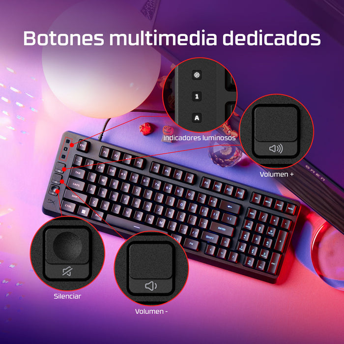 EAN 0198990307879 - HyperX Eve 1800 teclado Juego USB Negro imagen 6
