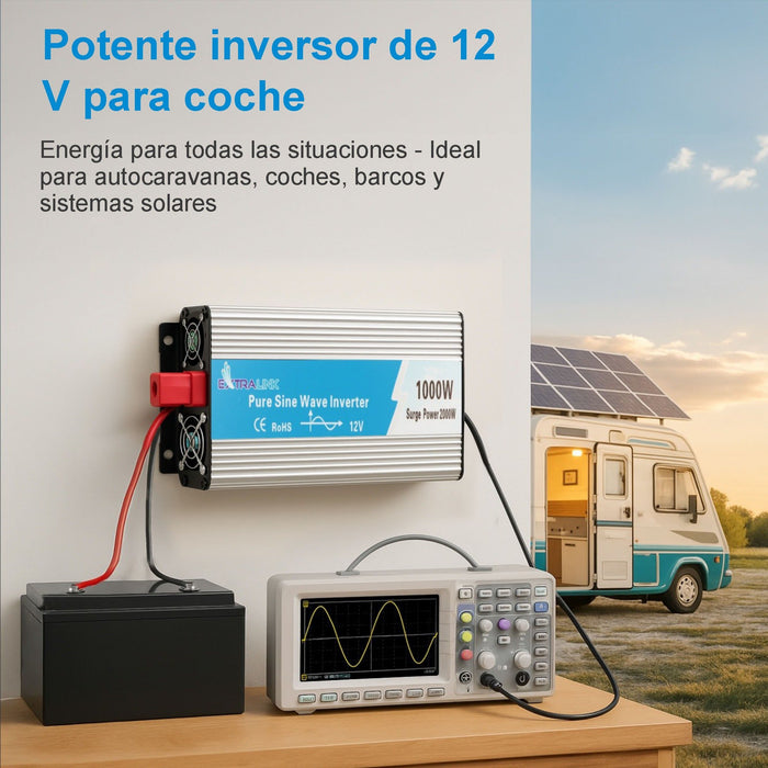 EAN 5903148918143 - Extralink VOLTAGE CONVERTER 12V - 230V, 1000W, PURE SINUS OPIP-1000W adaptador e inversor de corriente Au imagen 18