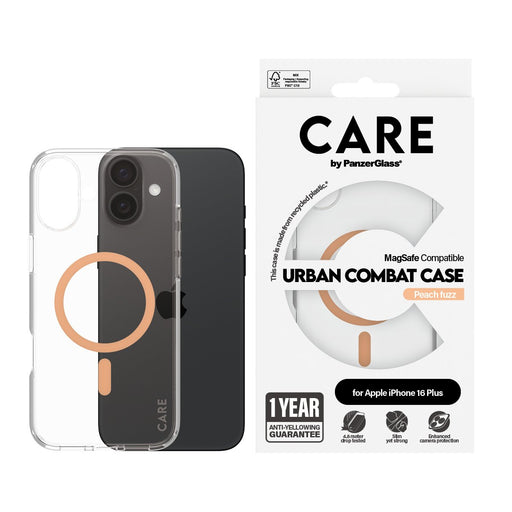 EAN 5715685004414 - PanzerGlass CARE™ by ® Urban Combat Case Transparent w. Peachy MagSafe iPhone 16 Plus funda para teléfono imagen 2