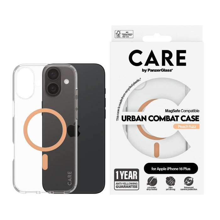 EAN 5715685004414 - PanzerGlass CARE™ by ® Urban Combat Case Transparent w. Peachy MagSafe iPhone 16 Plus funda para teléfono imagen 2