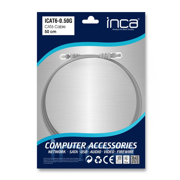 EAN 8697980468306 - Inca ICAT6-050 cable de red Plata 0,5 m Cat6 U/UTP (UTP) imagen 6