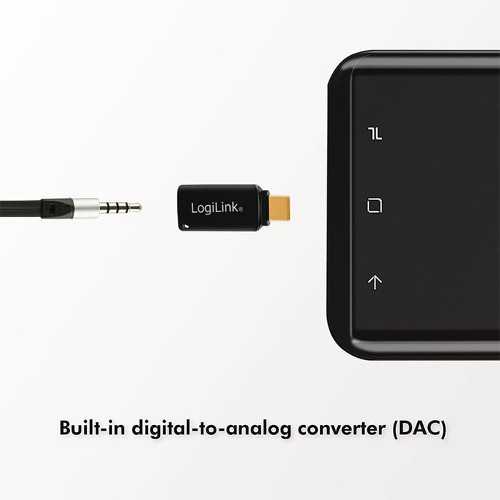 EAN 4052792057256 - LogiLink UA0356 cambiador de género para cable USB-C 3.5 mm Negro imagen 7