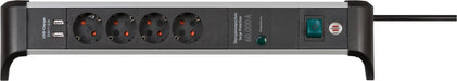 EAN 4007123677047 - Brennenstuhl 1391020410 base múltiple 1,8 m 4 salidas AC Interior Negro, Plata imagen 1