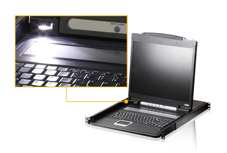 EAN 4710469344121 - ATEN CL1000N consola de rack 48,3 cm (19") Negro 1U imagen 3