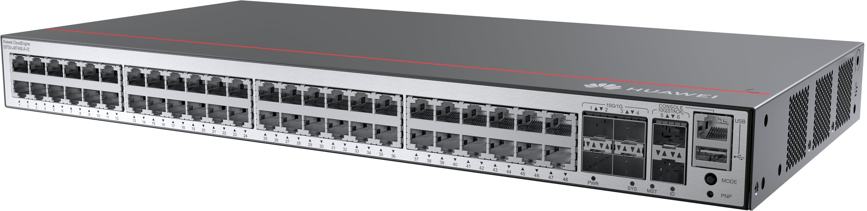 EAN 6901443422166 - Huawei CloudEngine S5735-L48T4XE-A-V2 Gestionado L3 Gigabit Ethernet (10/100/1000) 1U Negro, Plata imagen 4