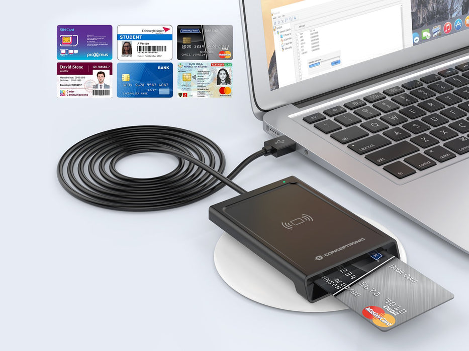 EAN 4015867243589 - Conceptronic BIAN11B lector de tarjeta inteligente Interior USB USB 2.0 Negro imagen 2