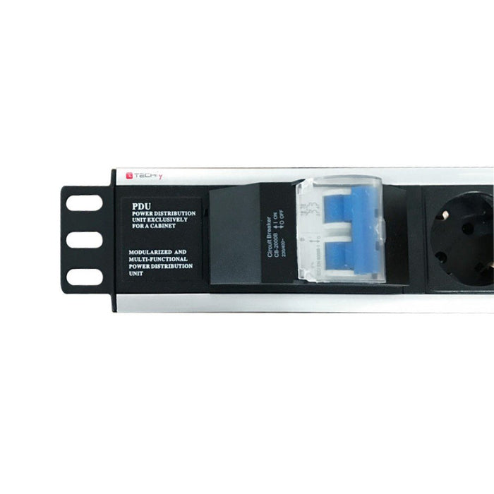 EAN 8054529023233 - Techly I-CASE STRIP-16SH unidad de distribución de energía (PDU) 6 salidas AC 1.5U Negro, Plata imagen 4