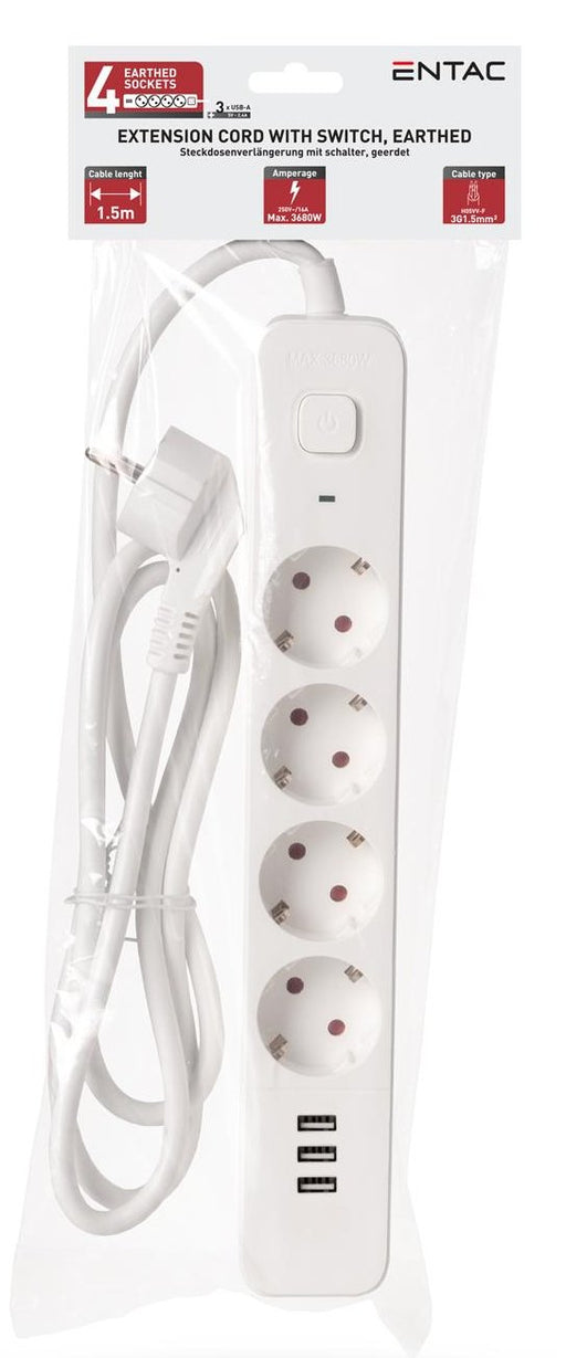 EAN 5999097991023 - Entac EWL-ELS-SOL-R base múltiple 1,5 m 4 salidas AC Interior Blanco imagen 2