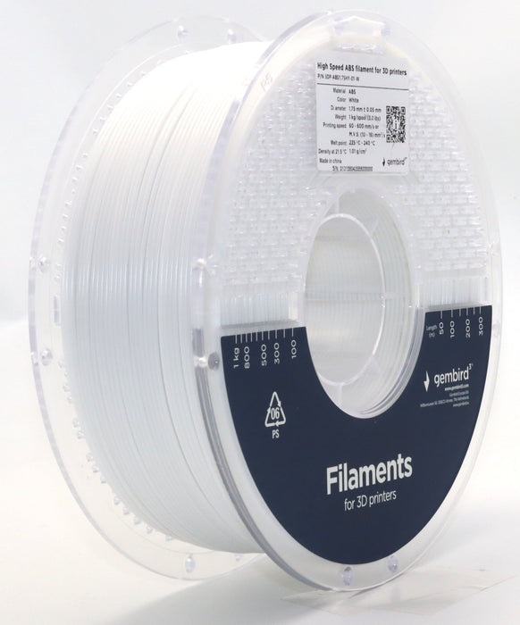 EAN 8716309131582 - Gembird 3DP-ABS1.75HY-01-W material de impresión 3d ABS Blanco 1 kg imagen 1