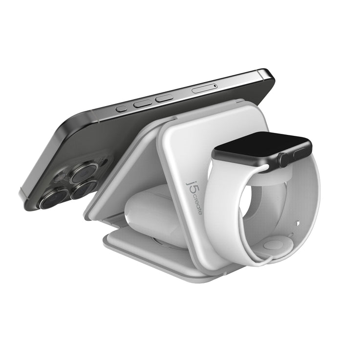 EAN 4712795089059 - j5create JUPW3415 Auriculares, Smartphone, Reloj inteligente Blanco USB Cargador inalámbrico Carga rápida imagen 4