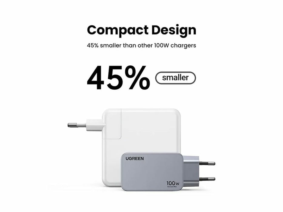 EAN 6941876228744 - Ugreen Nexode Pro EU 3-Port GaN PD Fast Charger With USB-C Cable Universal Negro, Gris Corriente alterna  imagen 3