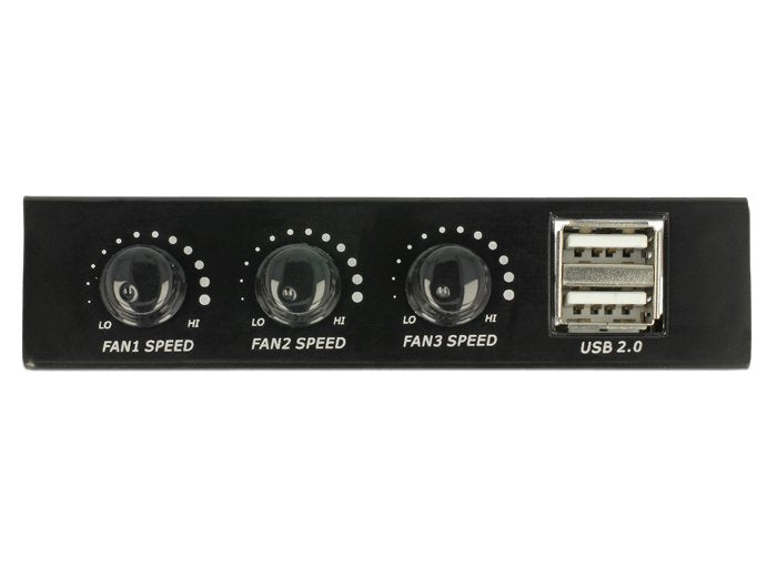 EAN 4043619627141 - DeLOCK 62714 controlador de velocidad de ventilador 3 canales Negro imagen 2