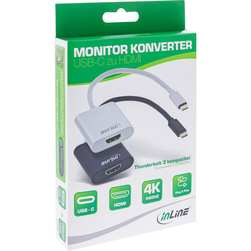 EAN 4043718271108 - InLine 64101B adaptador de cable de vídeo 0,2 m USB Tipo C HDMI Negro imagen 2