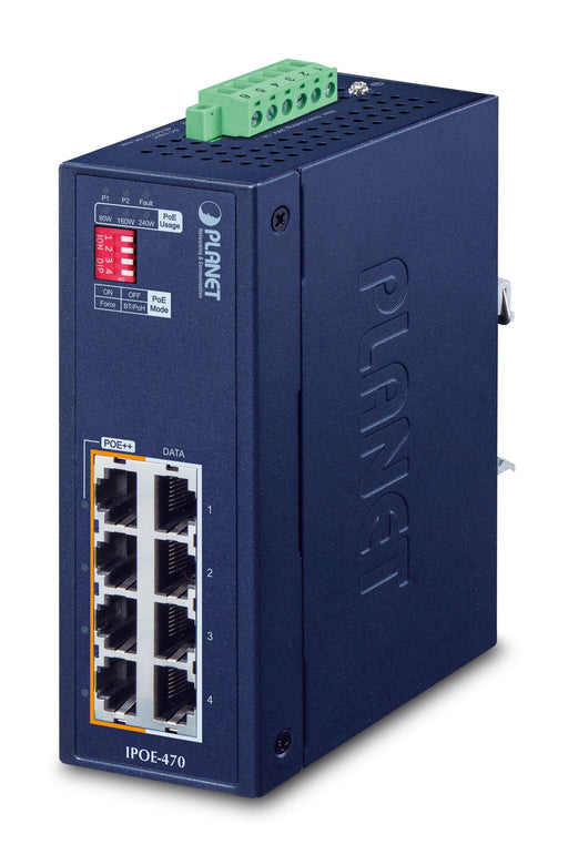EAN 4711605285599 - PLANET IP30 Industrial 4-port Gigabit Ethernet (10/100/1000) Energía sobre Ethernet (PoE) Azul imagen 1