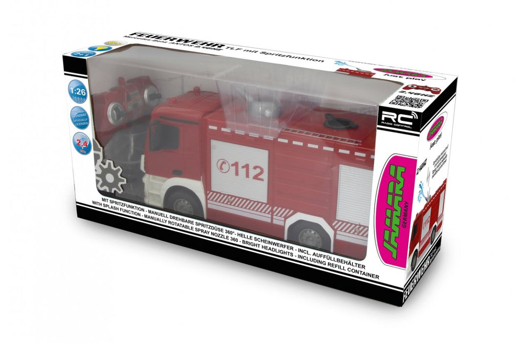 EAN 4042774458621 - Jamara Fire fighter TLF Mercedes-Benz Antos modelo controlado por radio Camión de bomberos Motor eléctric imagen 2