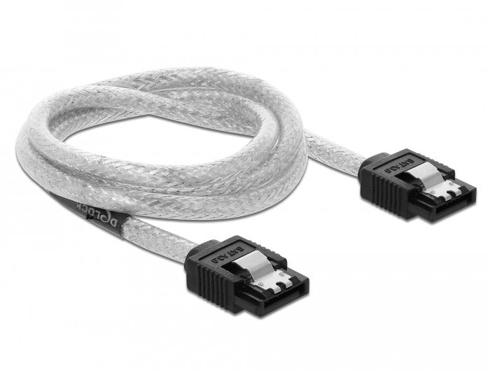 EAN 4043619853434 - DeLOCK 85343 cable de SATA 0,7 m SATA 7-pin Negro, Transparente imagen 1