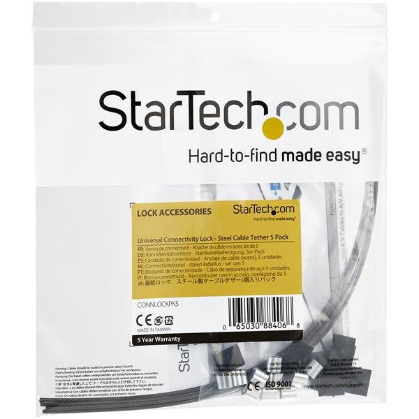 EAN 0065030884068 - StarTech.com CONNLOCKPK5 organizador de cables Piso Cable con piezas de sujeción Plata 5 pieza(s) imagen 6