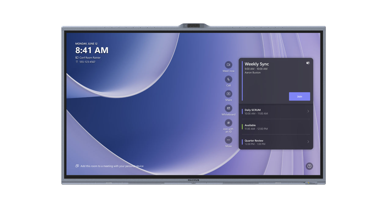 EAN 6927433606262 - MAXHUB V865T pantalla para sala de reuniones 2,18 m (86") 3840 x 2160 Pixeles VA Wi-Fi 6 (802.11ax) Negro imagen 1