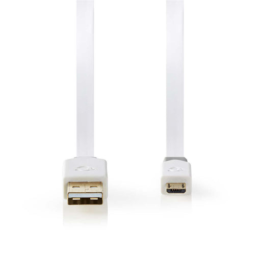 EAN 5412810263509 - Nedis CCBW60500WT10 cable USB USB 2.0 1 m USB A Micro-USB B 0,48 Gbit/s Blanco imagen 2