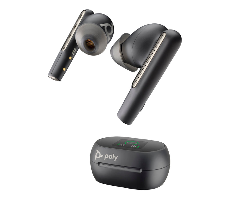 EAN 0017229187986 - HP Poly Voyager Free 60+ UC Carbon Black Earbuds +BT700 USB-A Adapter +Touchscreen Charge Case Auriculare imagen 1