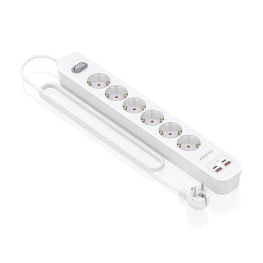 EAN 8435739904480 - AISENS ASPS-2A2C16-W base múltiple 1,4 m 6 salidas AC Interior imagen 2
