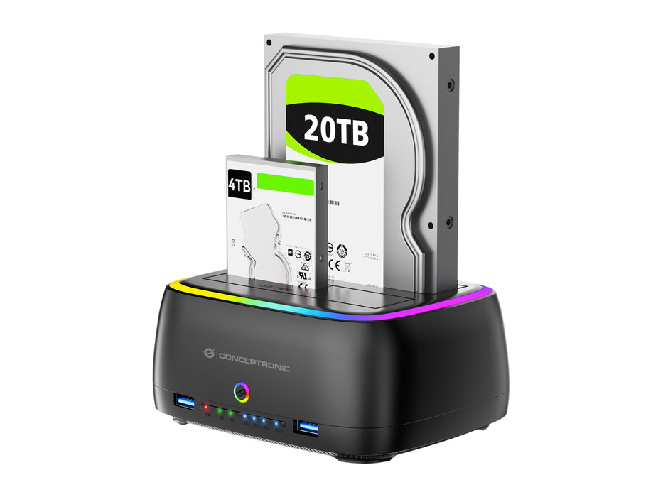 EAN 4015867244623 - Conceptronic DONN36B base de conexión para disco duro USB 3.2 Gen 1 (3.1 Gen 1) Type-C Negro imagen 3