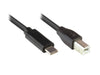 EAN 4014619708345 - Alcasa 2510-CB030 cable USB USB 2.0 3 m USB C USB B Negro imagen 1