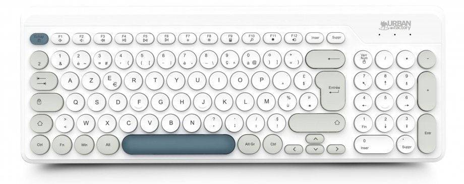 EAN 3760170883120 - Urban Factory OWC25UF teclado Universal RF inalámbrico AZERTY Francés Blanco, Gris, Azul oscuro imagen 2