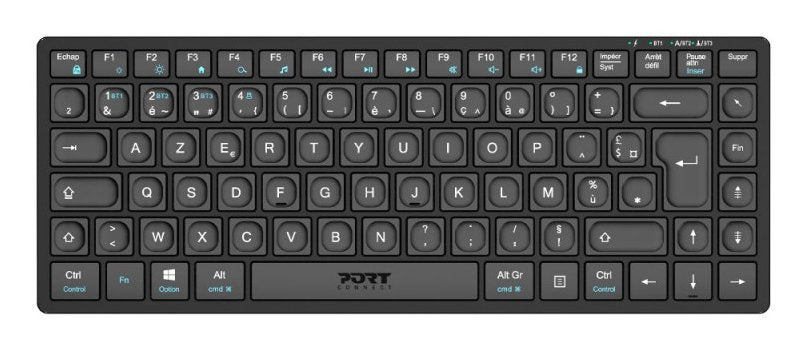EAN 3567042030862 - Port Designs 911001FR teclado Hogar / Oficina RF Wireless + Bluetooth AZERTY Francés Negro imagen 1