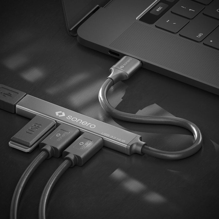 EAN 4251364735459 - sonero S-UH100-001 hub de interfaz USB 3.2 Gen 1 (3.1 Gen 1) Type-A 5000 Mbit/s Negro, Gris imagen 2