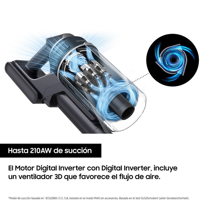 EAN 8806095108926 - Samsung VS20B95823W Aspiradora escoba 2 en 1 Batería Secar Sin bolsa Negro, Blanco imagen 4