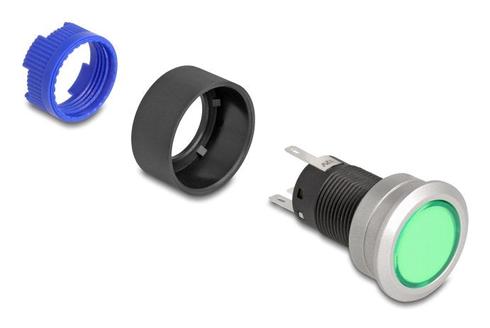 EAN 4043619220489 - DeLOCK 22048 interruptor eléctrico Interruptor pulsador Negro, Azul, Verde, Plata imagen 3