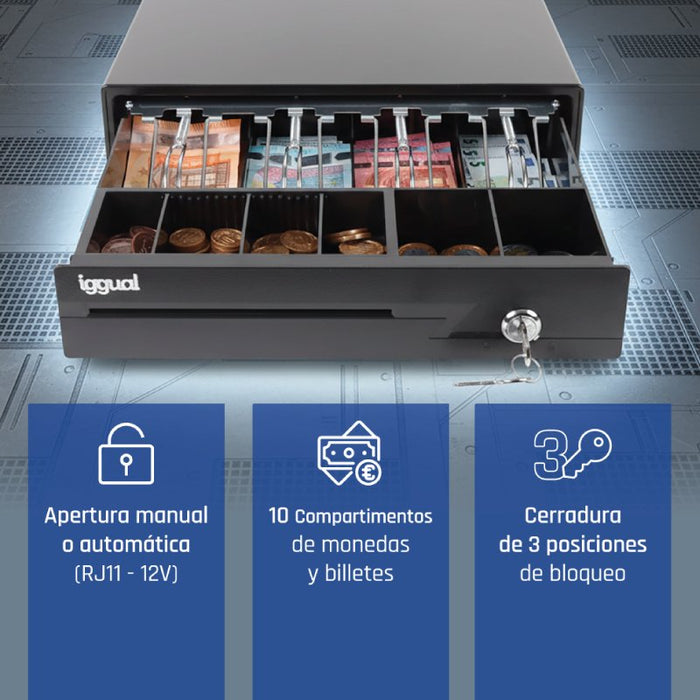 EAN 8435364316368 - iggual IRON-10 Cajón de efectivo automático y manual imagen 6