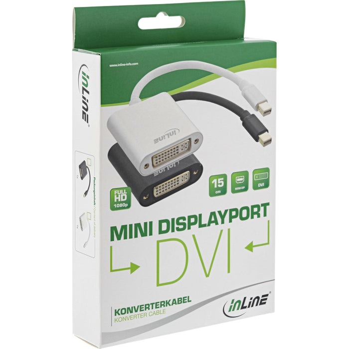 EAN 4043718290529 - InLine 17194S adaptador de cable de vídeo 0,15 m Mini DisplayPort DVI-D Negro imagen 2