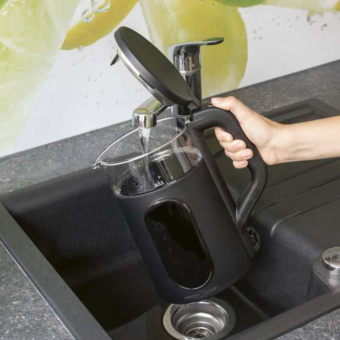 EAN 4006160046854 - ProfiCook PC-WK 1328 G tetera eléctrica 1,7 L 2200 W Negro, Transparente imagen 2