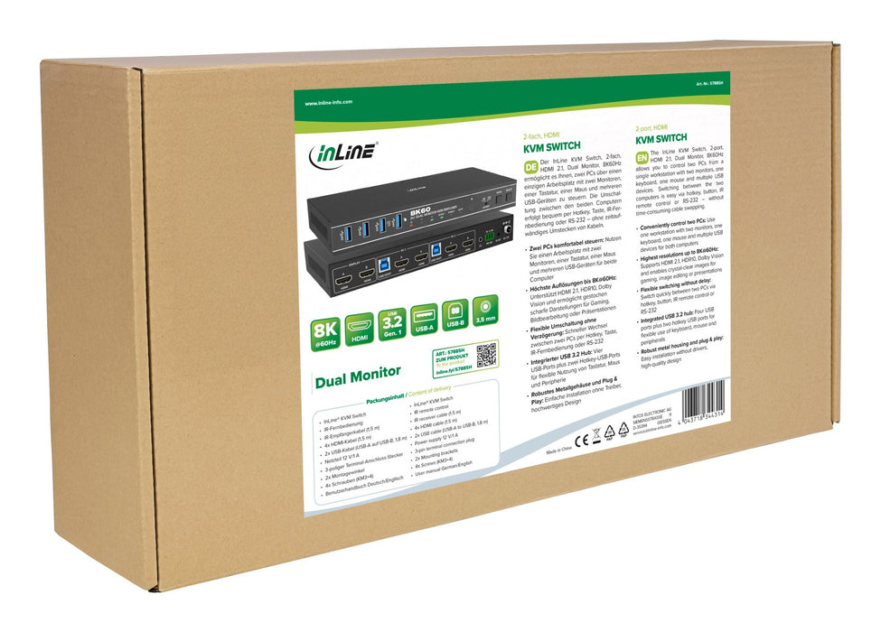 EAN 4043718344314 - InLine 57885H interruptor KVM Montaje en rack Negro imagen 7