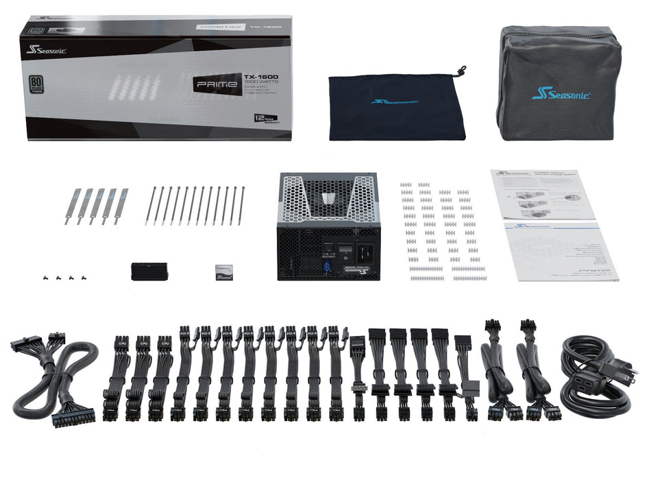 EAN 4711173878018 - Seasonic Prime -TX-1600 unidad de fuente de alimentación 1600 W 20+4 pin ATX ATX Negro imagen 6