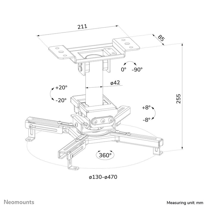 EAN 8721246340621 - Neomounts CL25-530WH1 montaje para projector Blanco imagen 16
