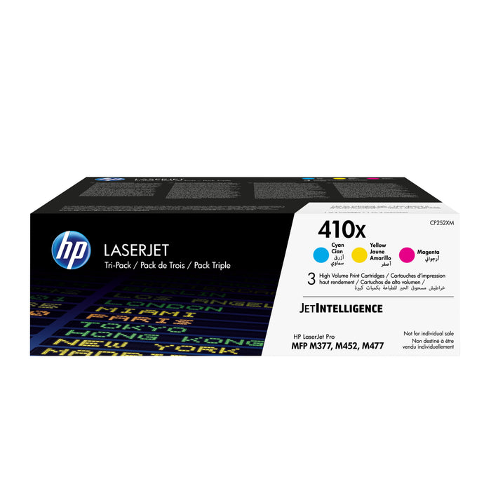 EAN 0190780321348 - HP 410X 3-pack High Yield Cyan/Magenta/Yellow Original LaserJet Toner Cartridges cartucho de tóner 3 piez imagen 1